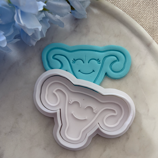 Happy Uterus Cookie Cutter & Fondant Embosser