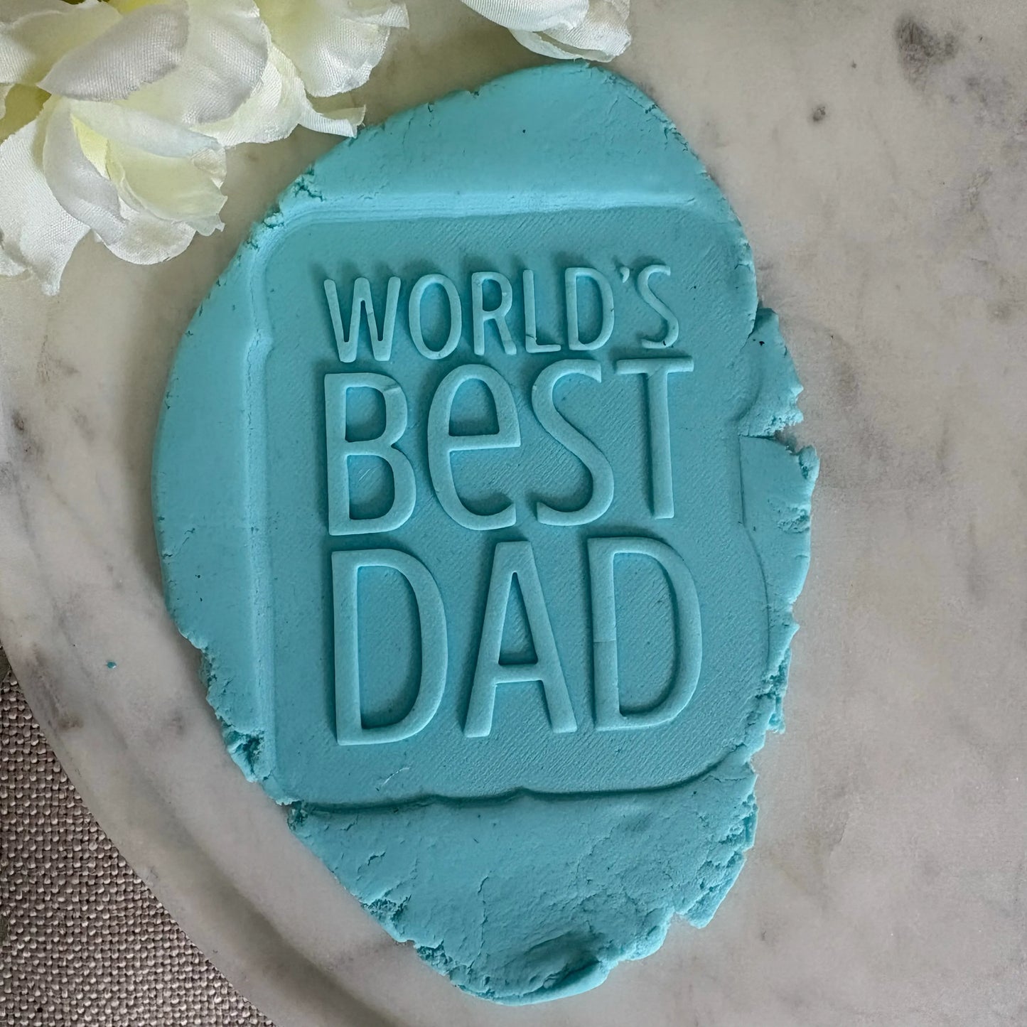 World's Best Dad Cookie Cutter & Fondant Debosser