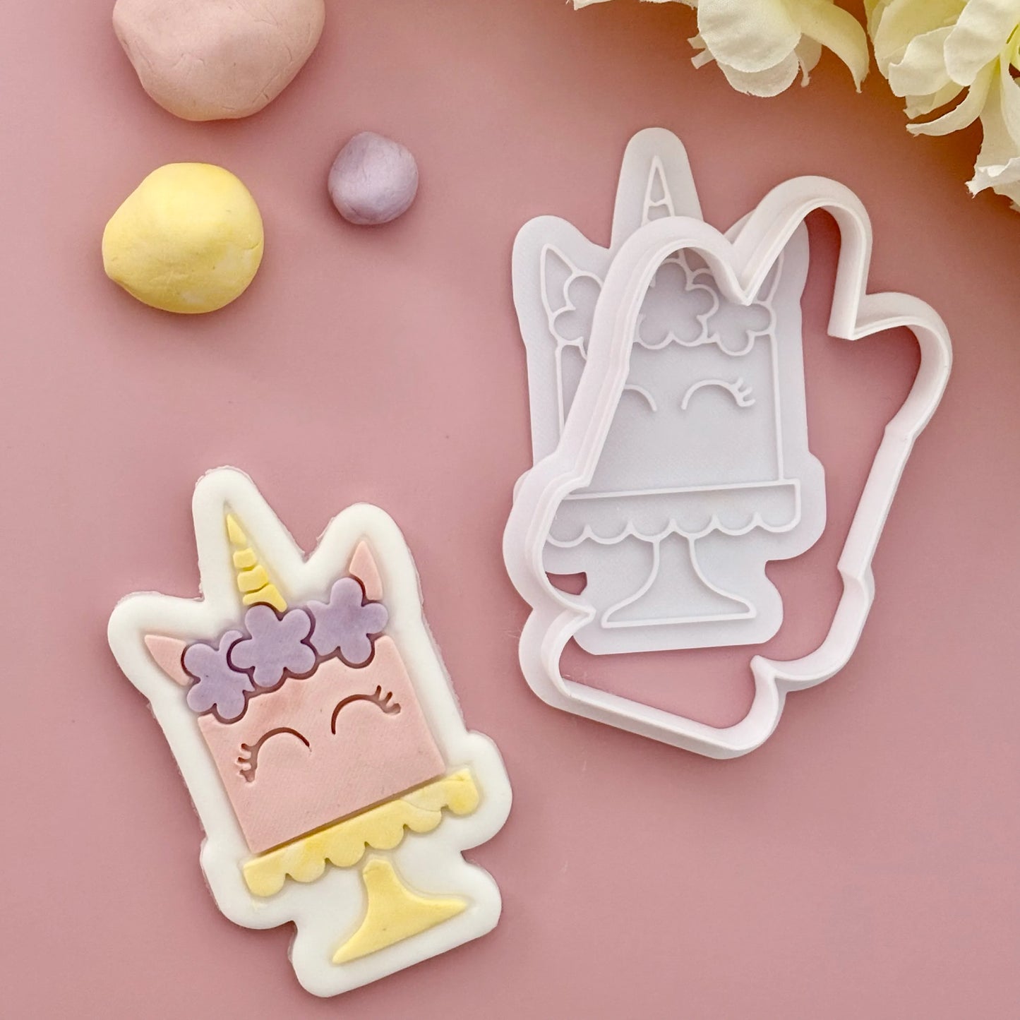 Unicorn cake Cookie Cutter & Fondant Embosser