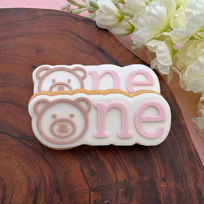 One with teddy bear face Cookie Cutter & Fondant Debosser