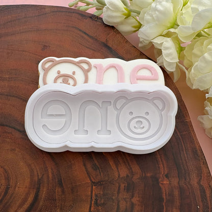 One with teddy bear face Cookie Cutter & Fondant Debosser