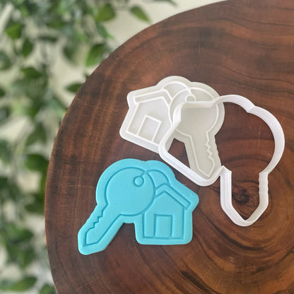 New House and Key Cookie Cutter & Fondant Embosser