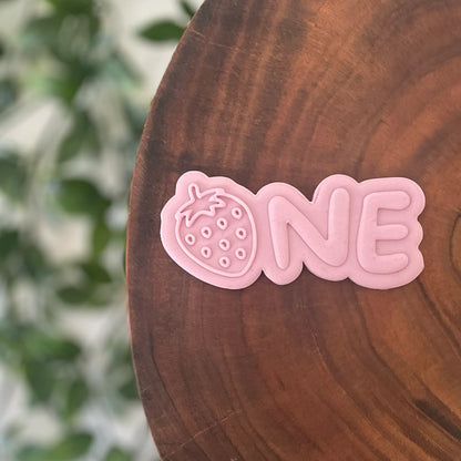 One with Strawberry Cookie Cutter & Fondant Debosser