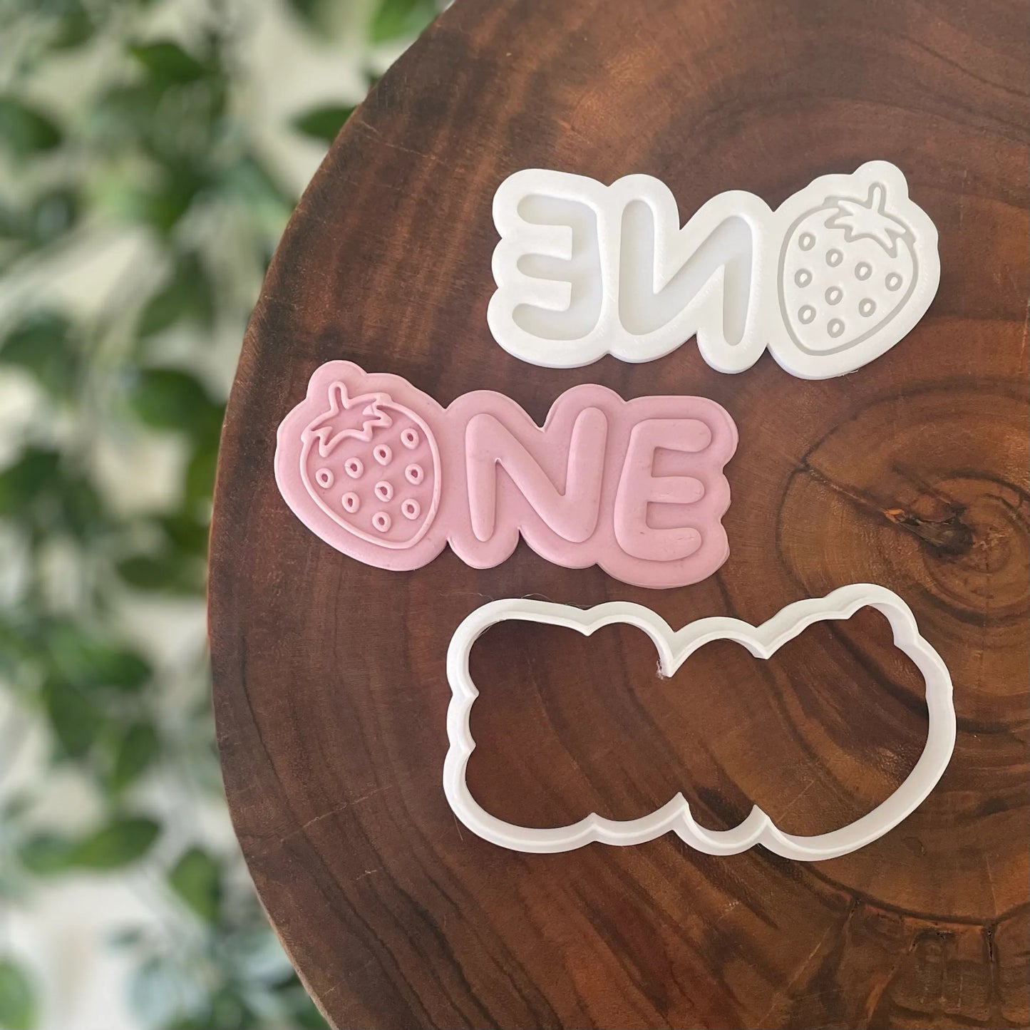 One with Strawberry Cookie Cutter & Fondant Debosser