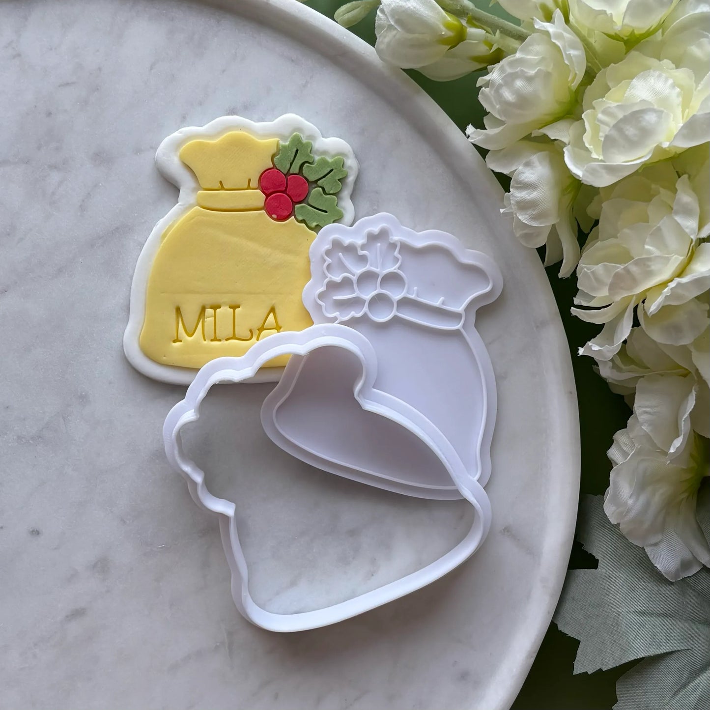 Present Sack Blank Cookie Cutter & Fondant Embosser