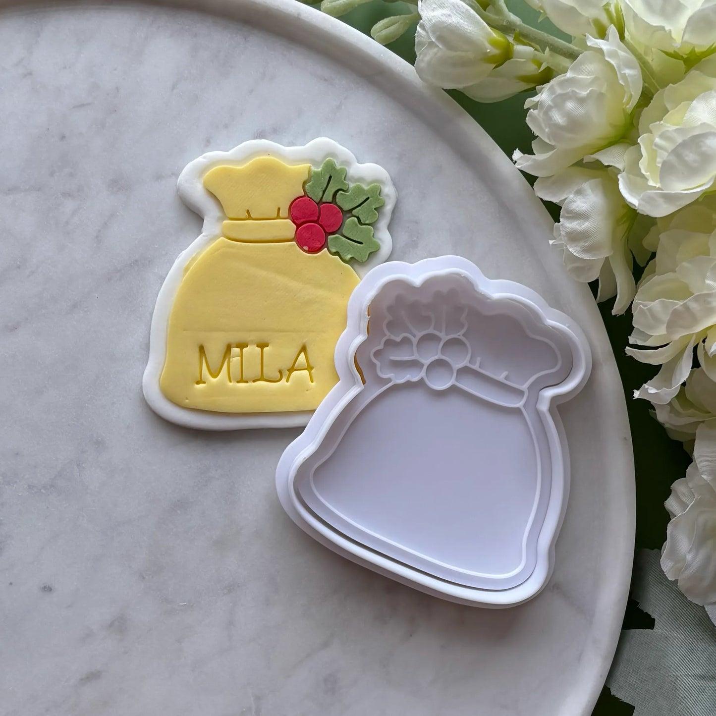 Present Sack Blank Cookie Cutter & Fondant Embosser