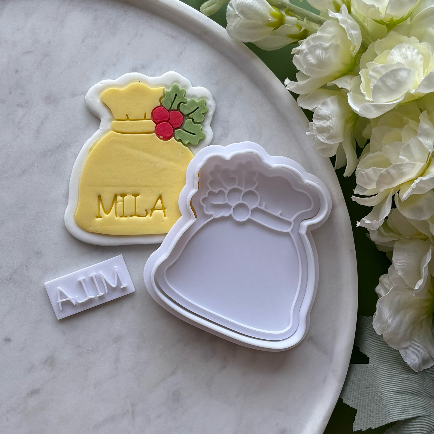 Present Sack Blank Cookie Cutter & Fondant Embosser