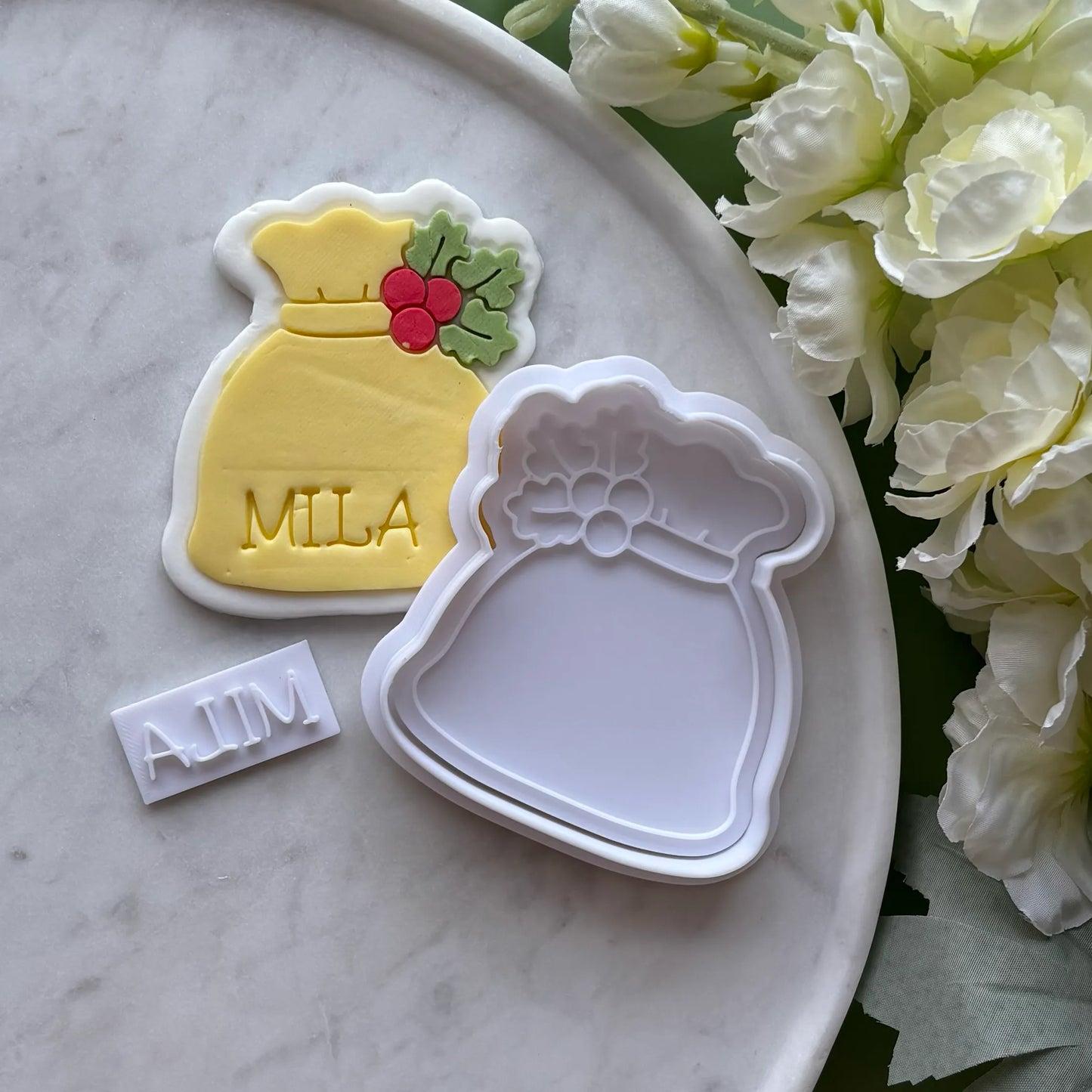 Present Sack Blank Cookie Cutter & Fondant Embosser