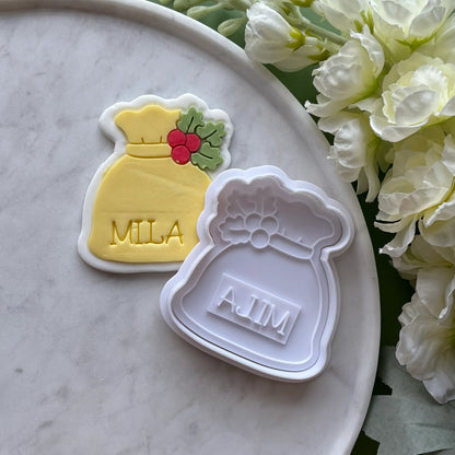 Present Sack Blank Cookie Cutter & Fondant Embosser
