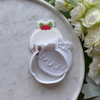 Christmas Pudding Cookie Cutter & Fondant Embosser