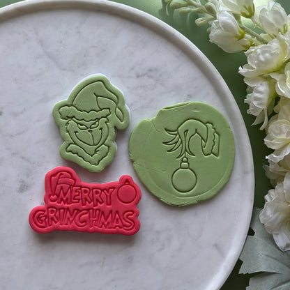 Grinchmas SET Cookie Cutter & Fondant Embosser