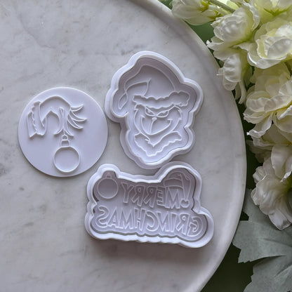 Grinchmas SET Cookie Cutter & Fondant Embosser