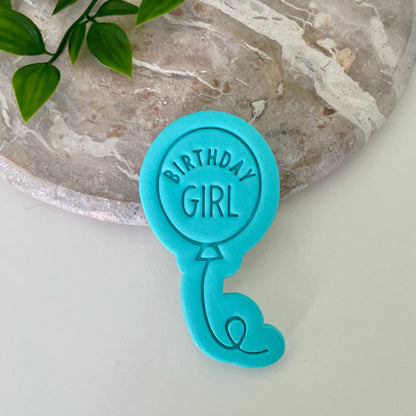 Birthday Girl Balloon Cookie Cutter & Fondant Embosser