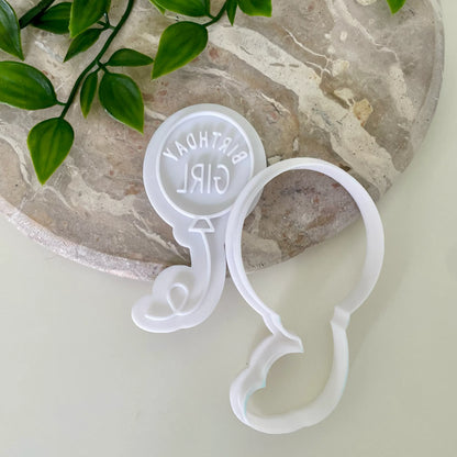 Birthday Girl Balloon Cookie Cutter & Fondant Embosser