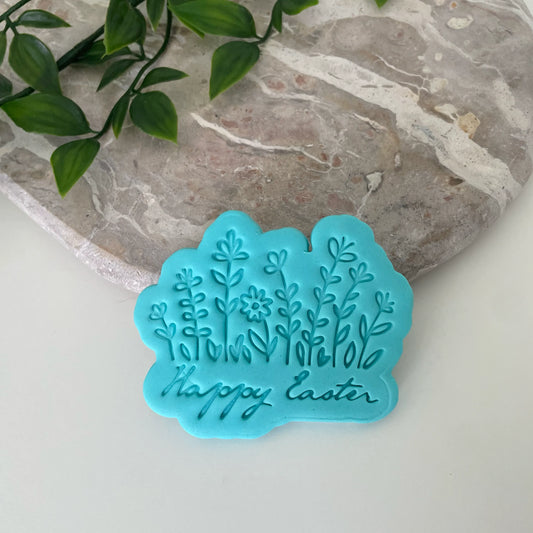 Happy Easter - Floral Garden Cookie Cookie Cutter & Fondant Embosser