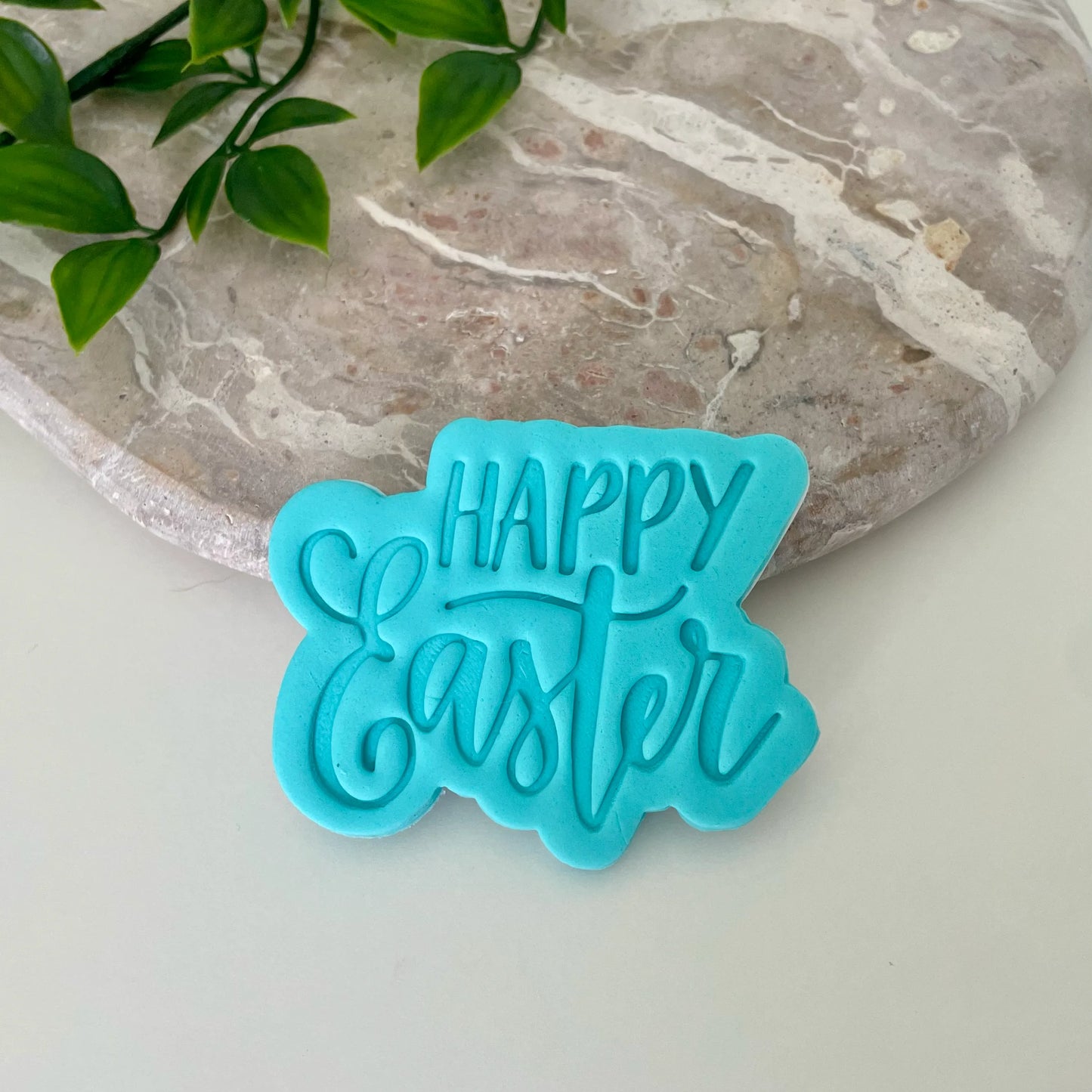 Happy Easter - Cursive font Cookie Cutter & Fondant Embosser