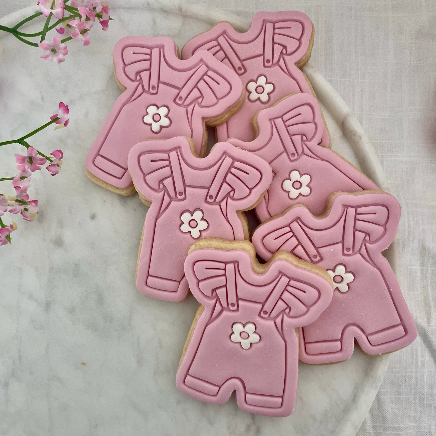 Baby Girl Overalls / Onesie Cookie Cutter & Fondant Embosser