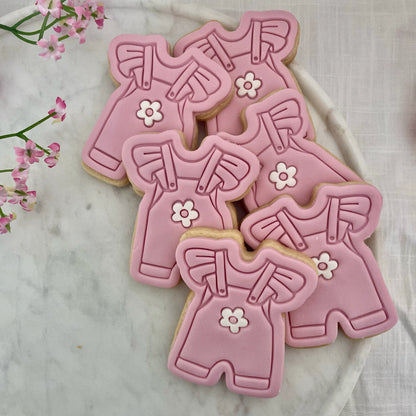 Baby Girl Overalls / Onesie Cookie Cutter & Fondant Embosser