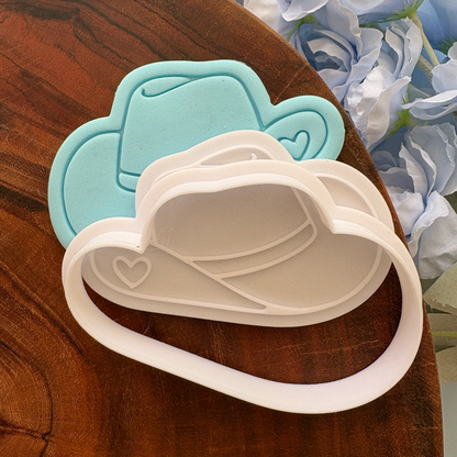 Cow Girl Hat Cookie Cutter & Fondant Embosser