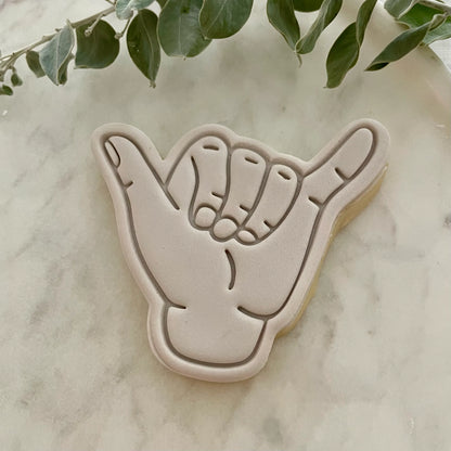 Shaka Hand Cookie Cutter & Fondant Embosser