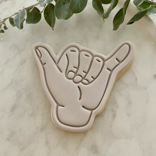 Shaka Hand Cookie Cutter & Fondant Embosser