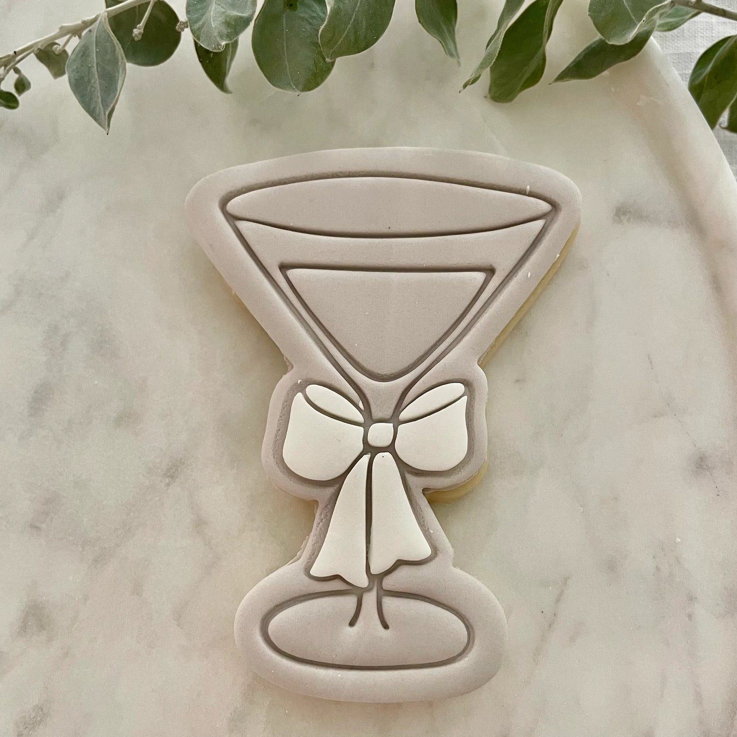 Martini Glass with bow Cookie Cutter & Fondant Embosser