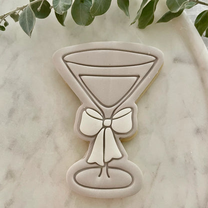 Martini Glass with bow Cookie Cutter & Fondant Embosser