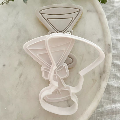 Martini Glass with bow Cookie Cutter & Fondant Embosser