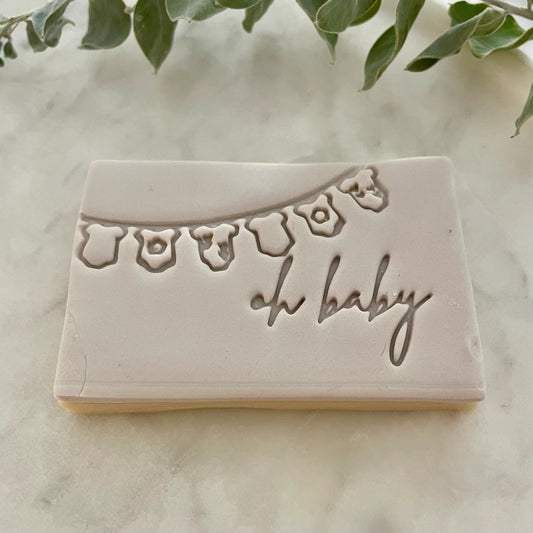 Oh Baby - clothes line Cookie Cutter & Fondant Embosser