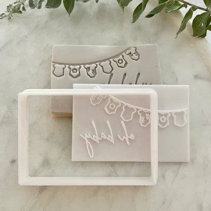 Oh Baby - clothes line Cookie Cutter & Fondant Embosser