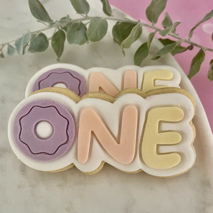 One - with donut Cookie Cutter & Fondant Embosser