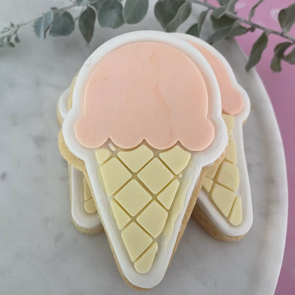 Icecream in Cone Cookie Cutter & Fondant Embosser