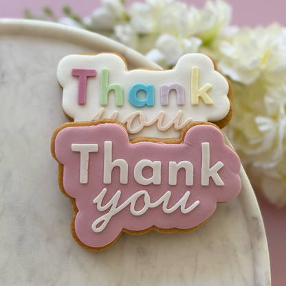 Teacher Thank you Set Cookie Cutter & Fondant Debosser