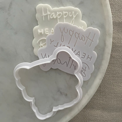 Happy Heavenly Birthday Fondant Debosser & Cookie cutter
