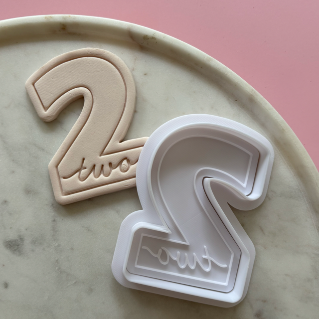 Cursive Number Cookie Cutter & Stamp