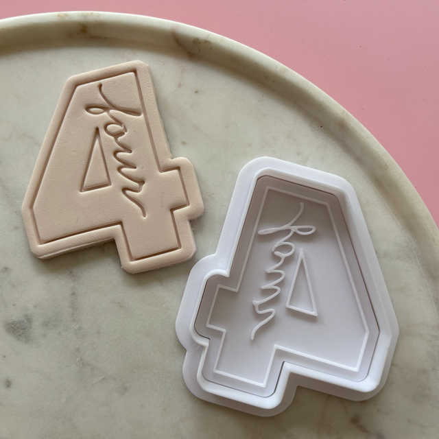 Cursive Number Cookie Cutter & Stamp