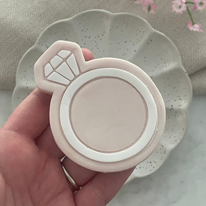 Engagement ring Cookie Cutter & Fondant Embosser