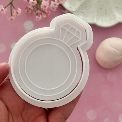 Engagement ring Cookie Cutter & Fondant Embosser