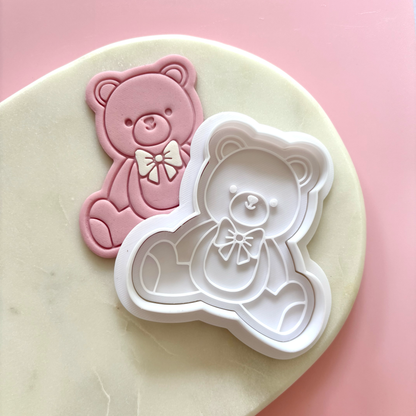 Teddy bear with bow Cookie Cutter & Fondant Embosser