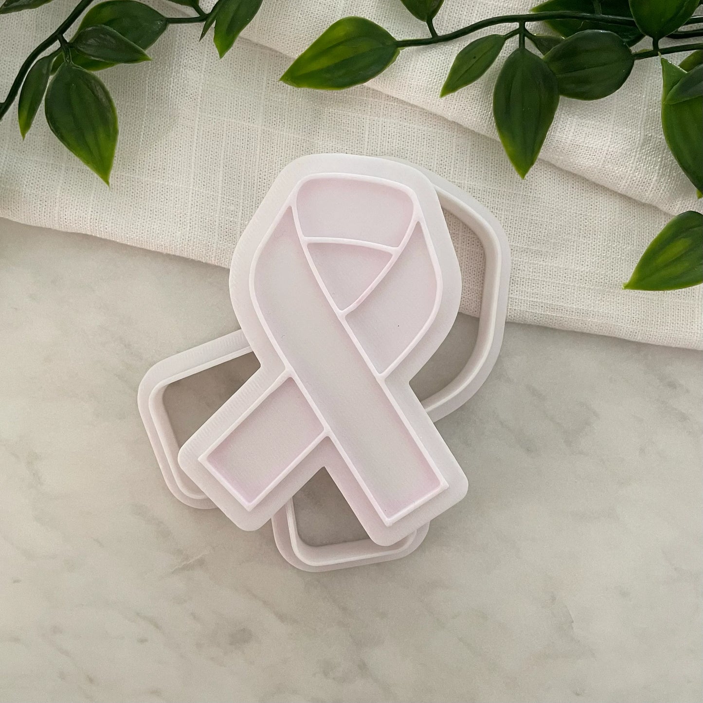 Breast cancer charity ribbon Cookie Cutter & Fondant Embosser