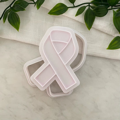 Breast cancer charity ribbon Cookie Cutter & Fondant Embosser