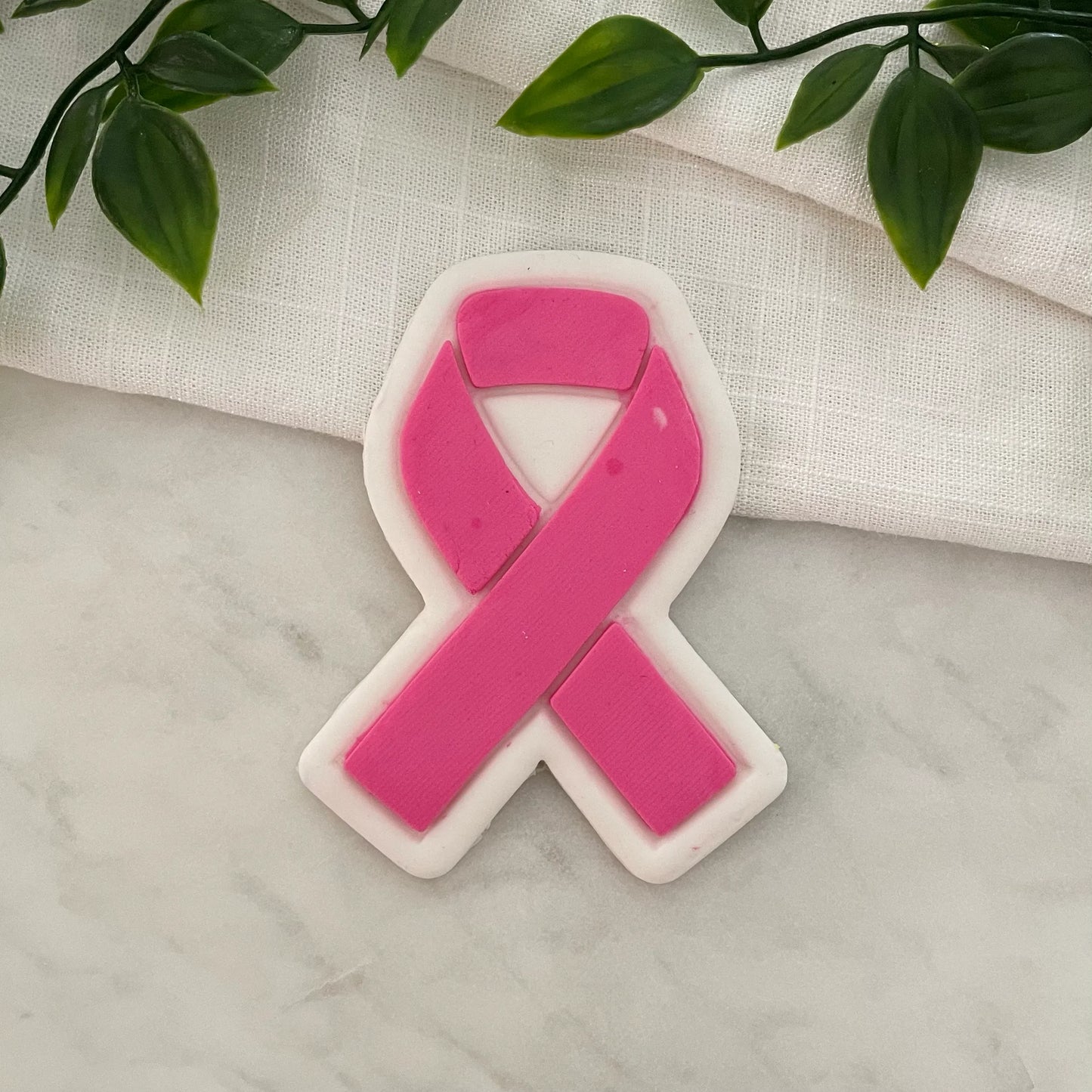 Breast cancer charity ribbon Cookie Cutter & Fondant Embosser