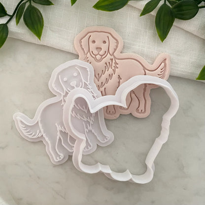 Golden Retriever Dog Cookie Cutter & Fondant Embosser