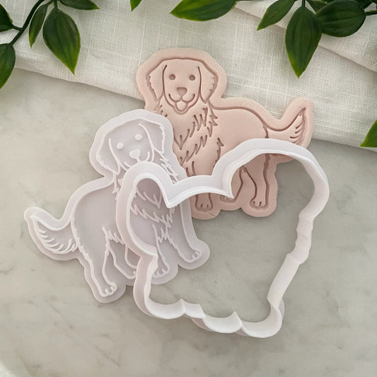 Golden Retriever Dog Cookie Cutter & Fondant Embosser