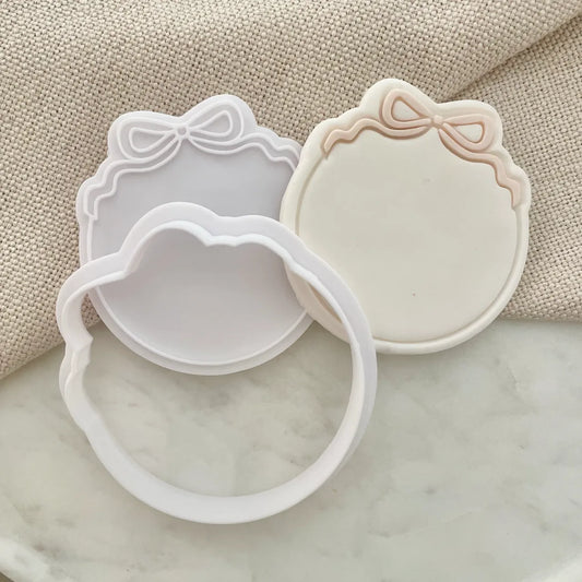 Bow plaque / border Cookie Cutter & Fondant Embosser