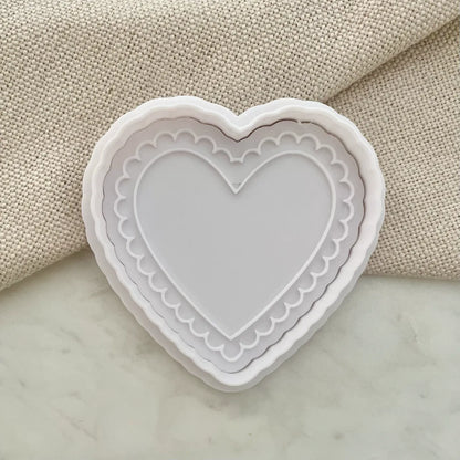 Scalloped heart frame Cookie Cutter & Fondant Embosser