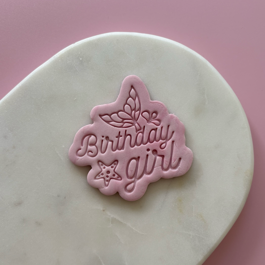 Birthday Girl - mermaid Cookie Cutter & Fondant Embosser