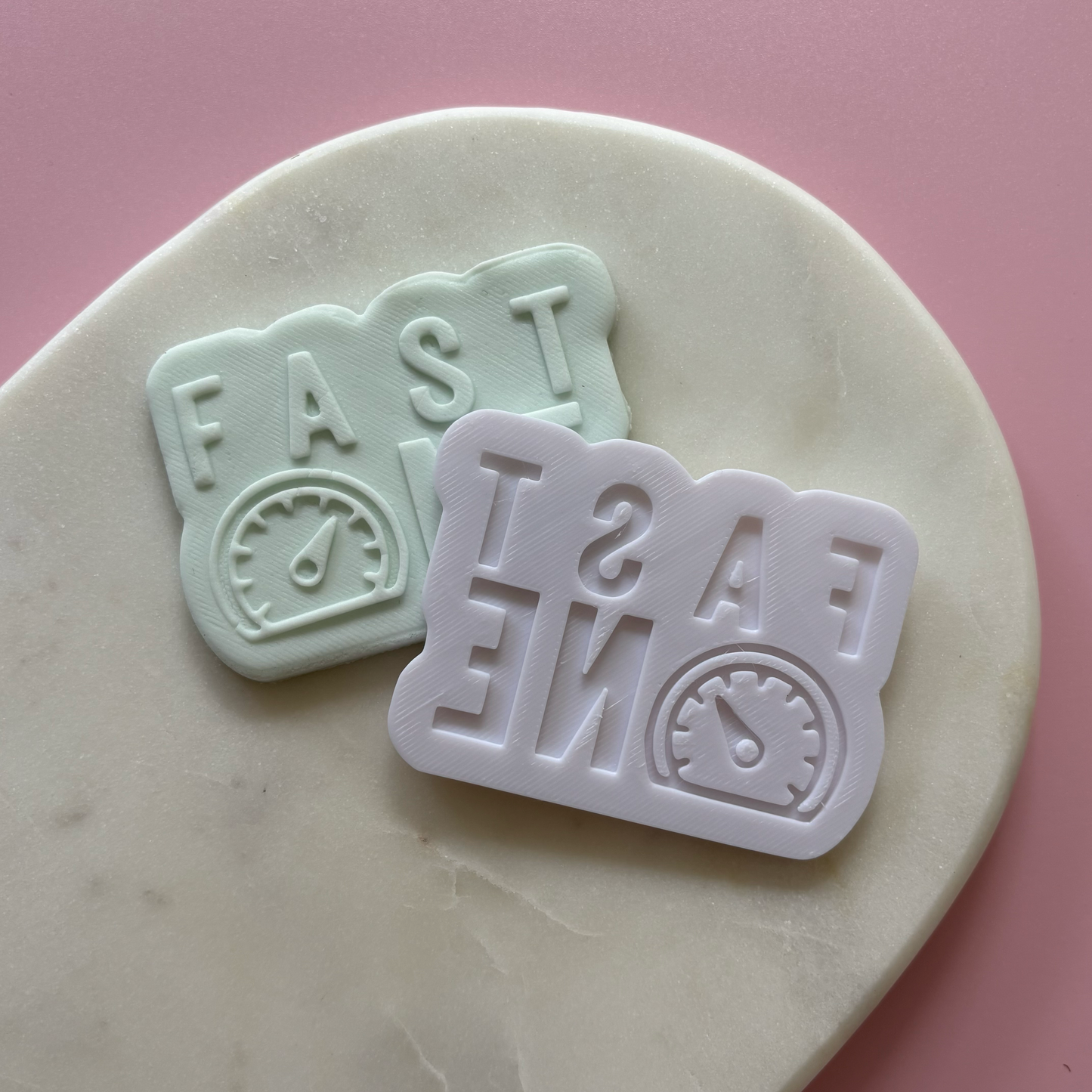 Fast One (word stamp) Cookie Cutter & Fondant Debosser