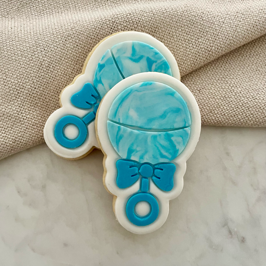 Baby Rattle Cookie Cutter & Fondant Embosser