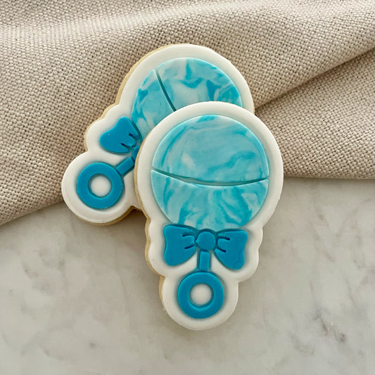 Baby Rattle Cookie Cutter & Fondant Embosser